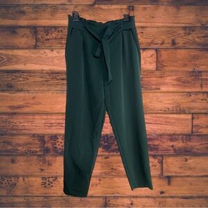 Flirtatious Young Contempary Fir Green Tie Waist Pants Large